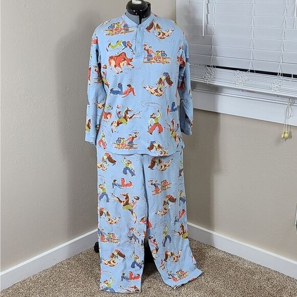 Nick & Nora Cowboy Western Pajamas Y2k Size Medium - Picture 1 of 17